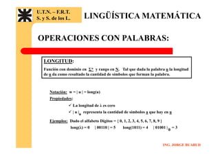 Lingüística Matemática Clase 1 | PDF