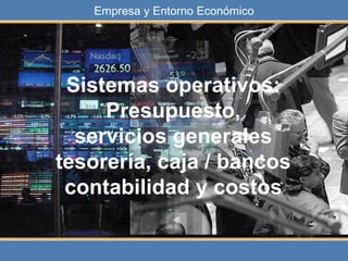 Sistemas operativos: Presupuesto, servicios generales tesorería, caja / bancos contabilidad y costos 