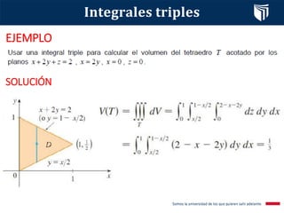 EJEMPLO
𝐈𝐧𝐭𝐞𝐠𝐫𝐚𝐥𝐞𝐬 𝐭𝐫𝐢𝐩𝐥𝐞𝐬
SOLUCIÓN
 