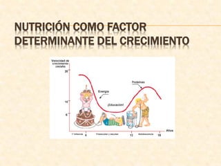 NUTRICIÓN COMO FACTOR
DETERMINANTE DEL CRECIMIENTO
 