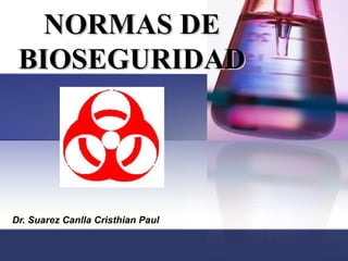 Dr. Suarez Canlla Cristhian Paul  NORMAS DE BIOSEGURIDAD 