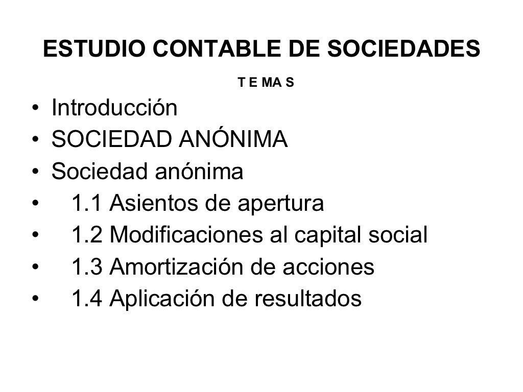 Clase I Contabilidad De Sociedades Mercantiles