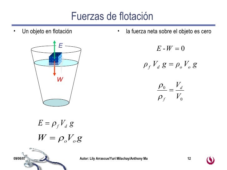 Que Es La Fuerza De Flotacion