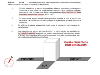 SOMBRA PROYECTADA
SÓLO ORIENTACIÓN
SUR
PONIENTE ORIENTE
 