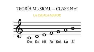 TEORÍA MUSICAL – CLASE N 2°
LA ESCALA MAYOR
 