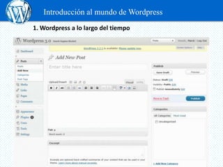 Introducción al mundo de Wordpress
1. Wordpress a lo largo del tiempo
 