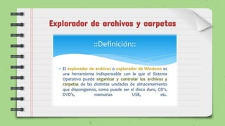 Explorador de archivos y carpetas
 