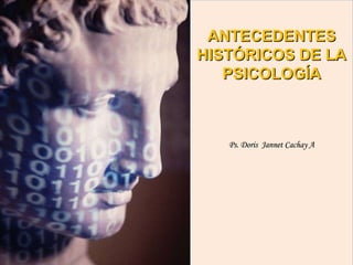 ANTECEDENTES HISTÓRICOS DE LA PSICOLOGÍA Ps. Doris  Jannet Cachay A 