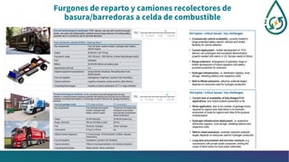 Furgones de reparto y camiones recolectores de
basura/barredoras a celda de combustible
 