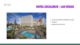 HOTEL EXCALIBUR – LAS VEGAS
• El más alto edificio de albañilería armada
• 28 pisos
• Espesor del muro 25 cm
 