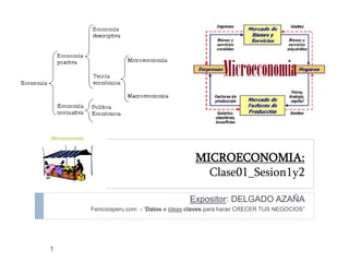 MICROECONOMIA:
Clase01_Sesion1y2
1
Expositor: DELGADO AZAÑA
Feniciosperu.com - “Datos e ideas claves para hacer CRECER TUS NEGOCIOS”
 