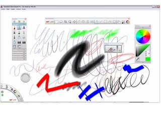 Ejercicio sugerido: Soltura de
mano previo a lanzarse a dibujar
En el programa Sketchbook pro abrir una hoja
(puede ser la de default o definirla en carta)
realiza una plana de gusanitos, cada uno debe
tener 8 espirales.
 