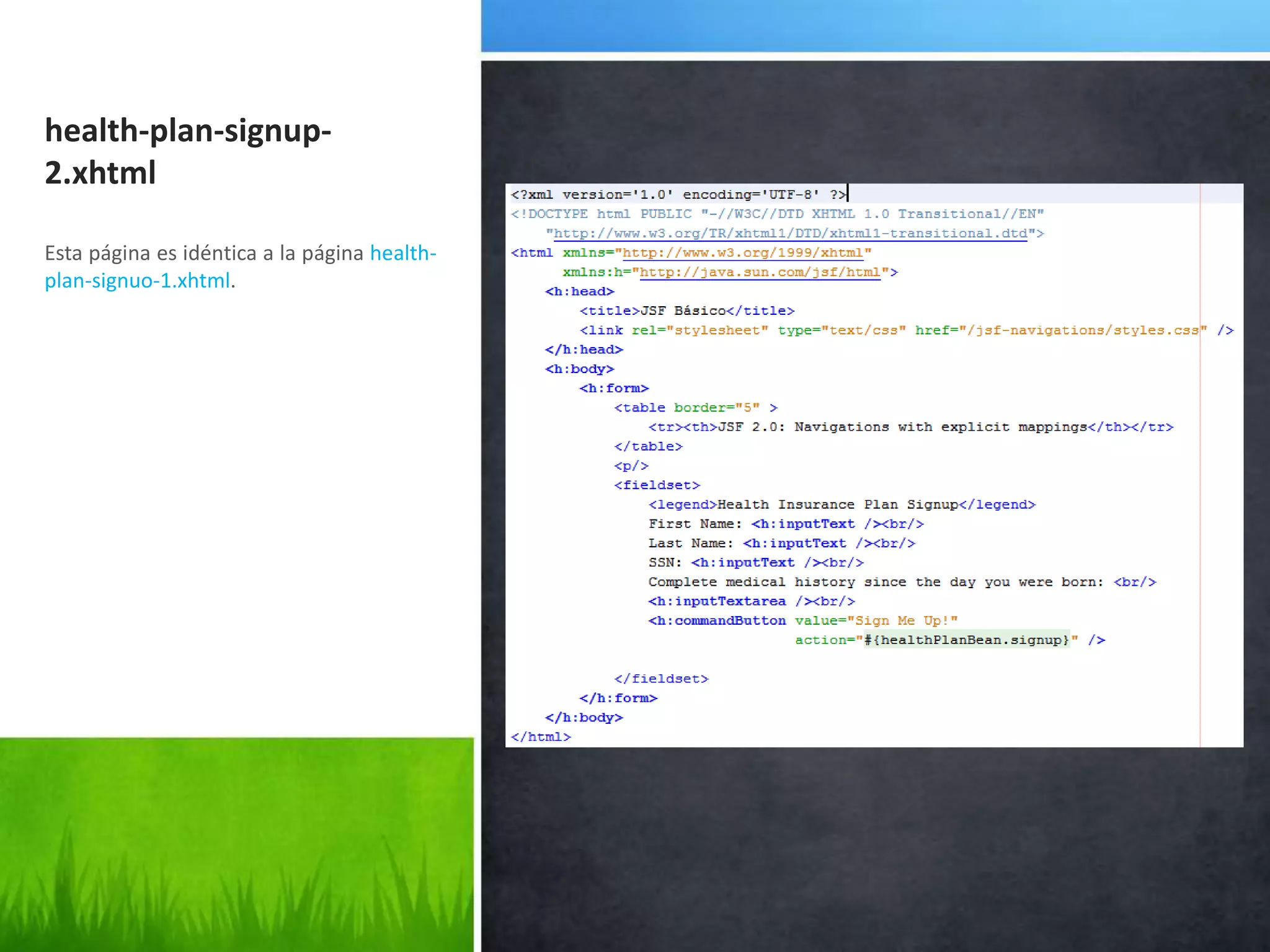health-plan-signup-2.xhtmlEsta página es idéntica a la página health-plan-signuo-1.xhtml.
