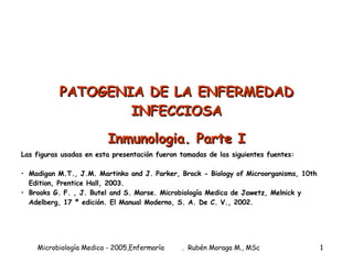 PATOGENIA DE LA ENFERMEDAD INFECCIOSA Inmunologia. Parte I ,[object Object],[object Object],[object Object]