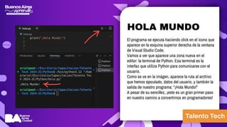 CLASE 2 DE INICIACION A LA PROGRAMACION DE PYTHON TALENTO TECH | PDF