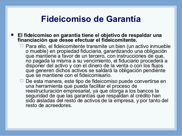 Tipos De Fideicomisos