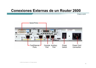 Conexiones Externas de un Router 2600




    © 2004, Cisco Systems, Inc. All rights reserved.
                                                       14
 