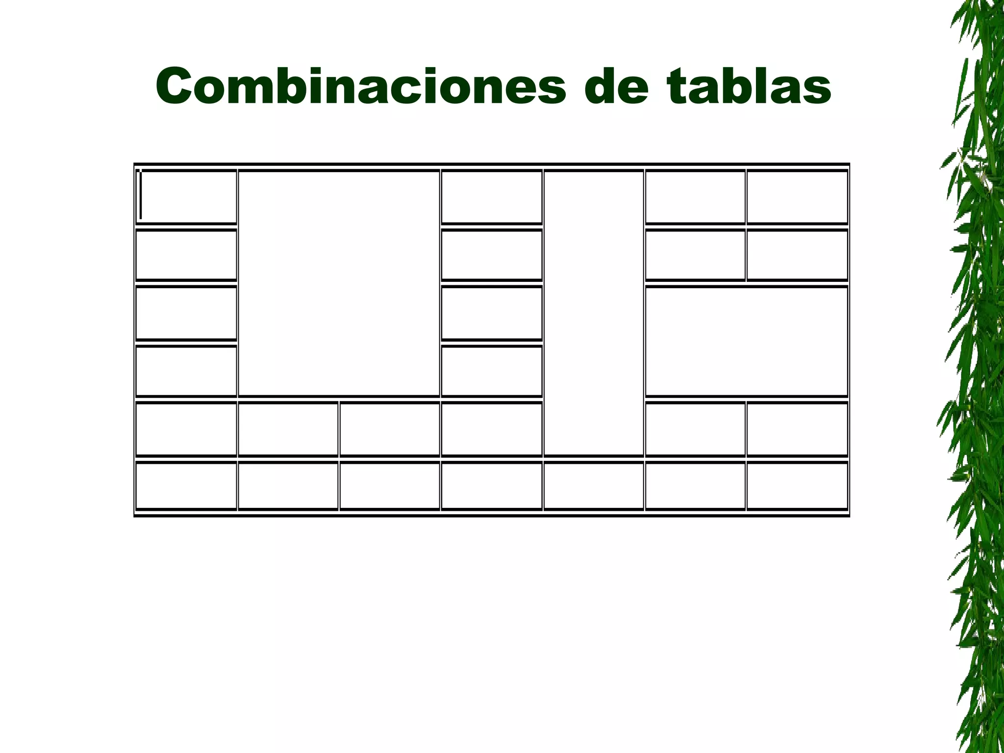 Combinaciones de tablas 