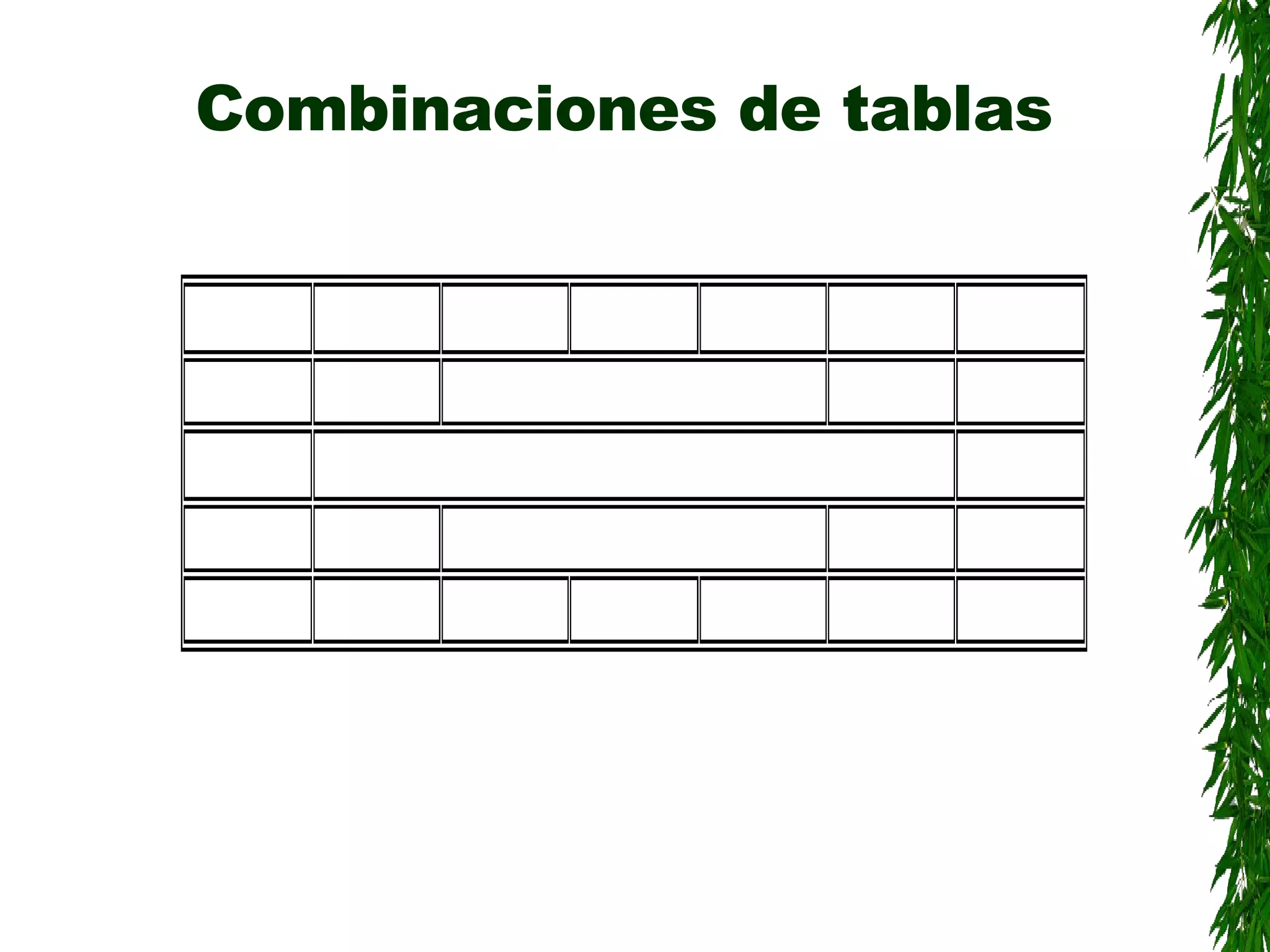 Combinaciones de tablas 