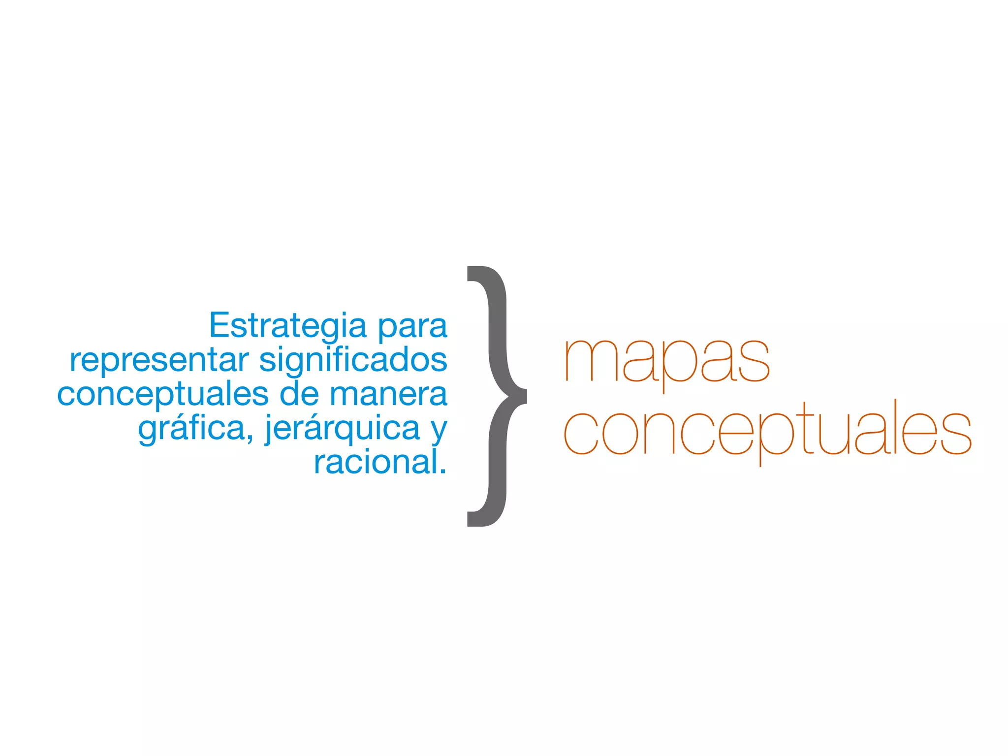 }mapas 
conceptuales 
Estrategia para 
representar significados 
conceptuales de manera 
gráfica, jerárquica y 
racional. 
 