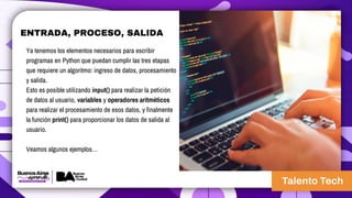 CLASE 3 INICIACION A LA PROGRAMACION EN PYTHON TALENTO TECH | PDF