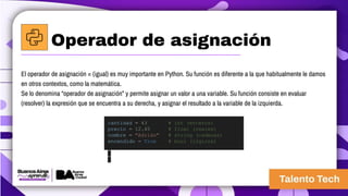 CLASE 3 INICIACION A LA PROGRAMACION EN PYTHON TALENTO TECH | PDF