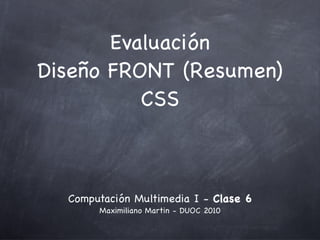 Evaluación, Diseño Front CSS