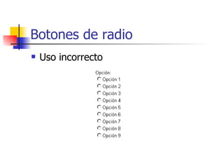 Botones de radio ,[object Object]
