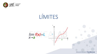 INTRODUCCIÓN
CÁLCULO
El estudio de los
Límites
¿Qué pasa con la función f(x) cuando x se acerca a
alguna constante c
f
:f ...