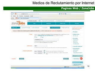 Medios de Reclutamiento por Internet Paginas Web / ZonaJobs 