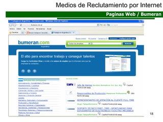 Medios de Reclutamiento por Internet Paginas Web / Bumeran 