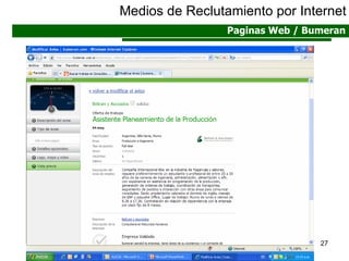Medios de Reclutamiento por Internet Paginas Web / Bumeran 