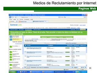 Medios de Reclutamiento por Internet Paginas Web 