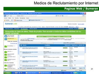 Medios de Reclutamiento por Internet Paginas Web / Bumeran 