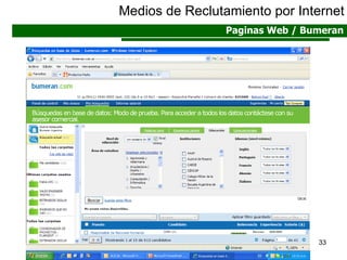 Medios de Reclutamiento por Internet Paginas Web / Bumeran 