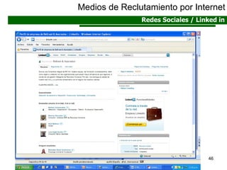Medios de Reclutamiento por Internet Redes Sociales / Linked in 
