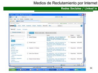 Medios de Reclutamiento por Internet Redes Sociales / Linked in 