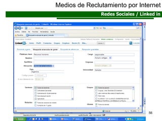 Medios de Reclutamiento por Internet Redes Sociales / Linked in 