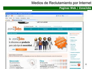Medios de Reclutamiento por Internet Paginas Web / ZonaJobs 