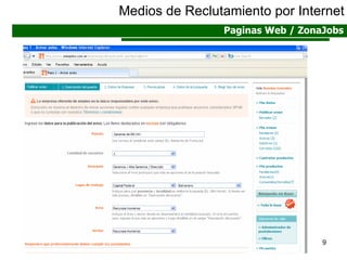 Medios de Reclutamiento por Internet Paginas Web / ZonaJobs 