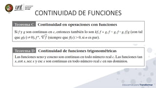 CONTINUIDAD DE FUNCIONES