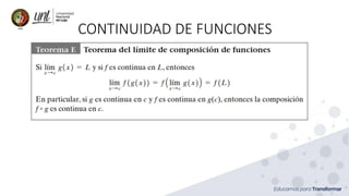 CONTINUIDAD DE FUNCIONES