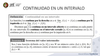 CONTINUIDAD EN UN INTERVALO