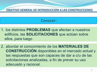 INTRODUCCIÓN A      LAS     CONSTRUCCIONESCICLO INTRODUCTORIO1º año Construcciones I