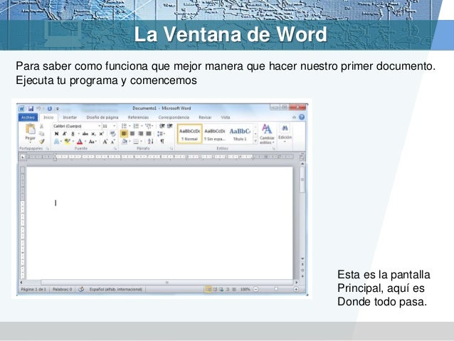 la ventana de word