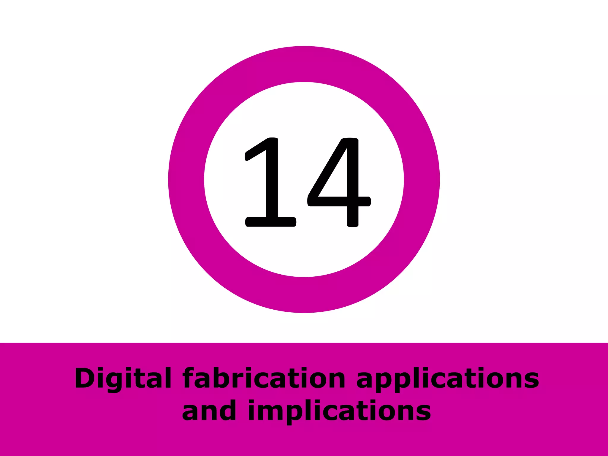 14
Digital fabrication applications
        and implications
 