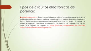 Tipos de circuitos electrónicos de
potencia


 