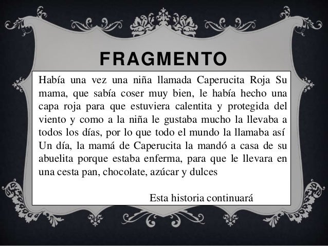 Que Es Un Fragmento De Un Cuento
