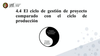 36
4.4 El ciclo de gestión de proyecto
comparado con el ciclo de
producción
 