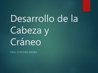 Desarrollo de la
Cabeza y
Cráneo
DRA. CYNTHIA SIERRA
 